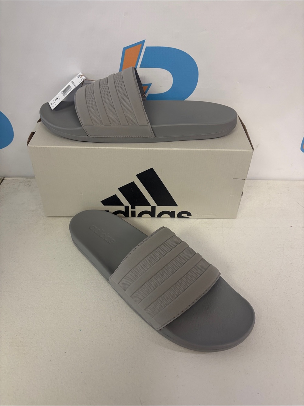 adidas Gray Slide Sandals